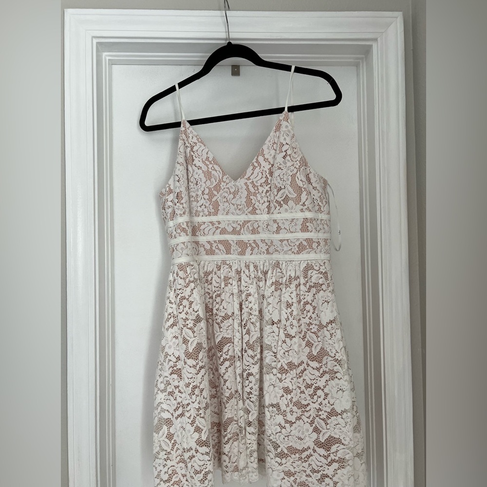 White Lace Lulus Dress- Wish Me Luxe